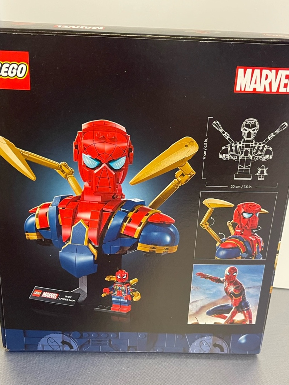 LEGO Marvel Iron Spider-Man Bust in Red /Gold Collectible 76326 379Pcs 18+ NIP - Picture 3 of 10